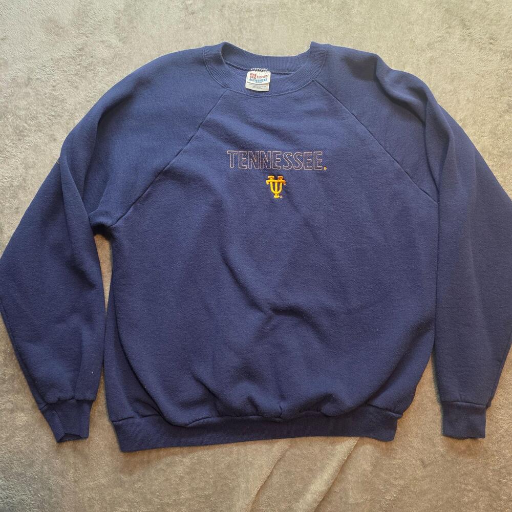 Tennessee Volunteers Sweatshirt Mens XL Blue NCAA Football Hanes Crewneck USA